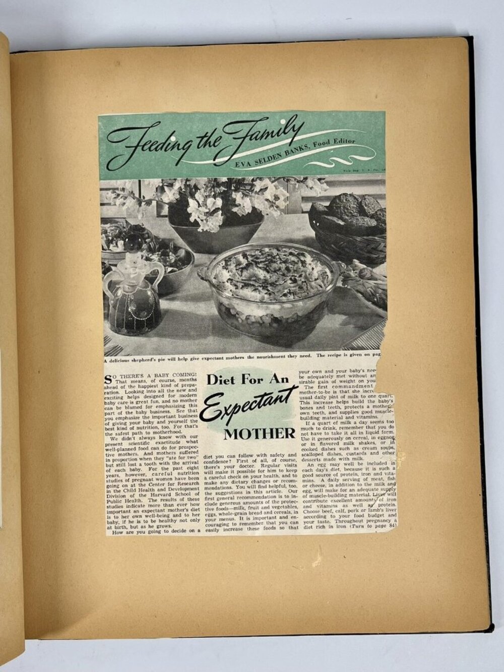 Vintage 40s Scrapbook Embossed Eagle Cover Magazine Recipe Clippings Pics - Picture 3 of 10